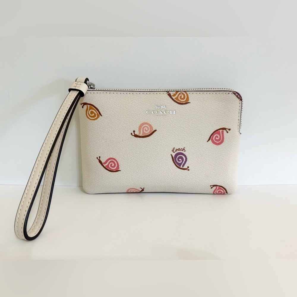 Coach Cream Wristlet with Snail Design - Picture 2 of 7
